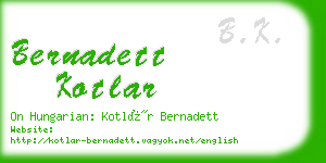 bernadett kotlar business card